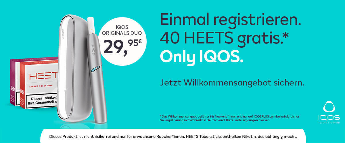 IQOS für 29,95€ plus 80 HEETS gratis I IQOS-Aktion