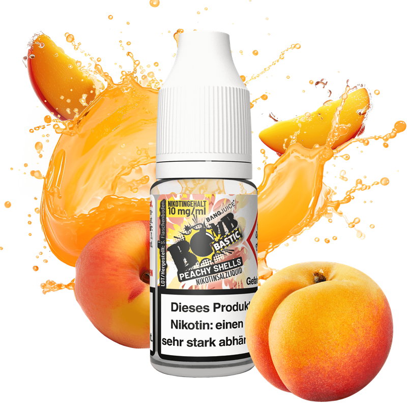 Bang Juice - BOMBBASTIC - Peachy Shells - 10 ml Nikotinsalz Liquid