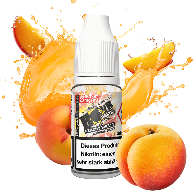 Bang Juice - BOMBBASTIC - Peachy Shells - 10 ml Nikotinsalz Liquid
