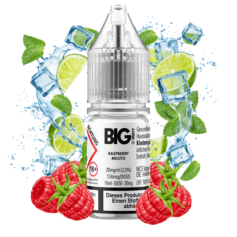 Big Tasty Juiced Serie - Raspberry Mojito - 10 ml Nikotinsalz Liquid