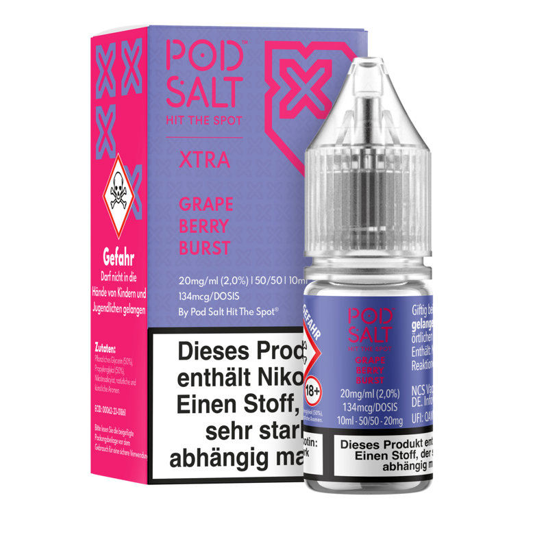 Pod Salt Xtra - Grape Berry Burst - 10 ml Nikotinsalz Liquid