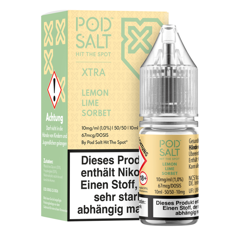 Pod Salt Xtra - Lemon Lime Sorbet - 10 ml Nikotinsalz Liquid