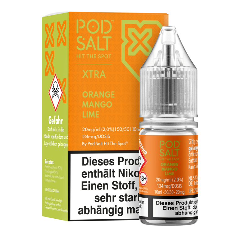 Pod Salt Xtra - Orange Mango Lime - 10 ml Nikotinsalz Liquid