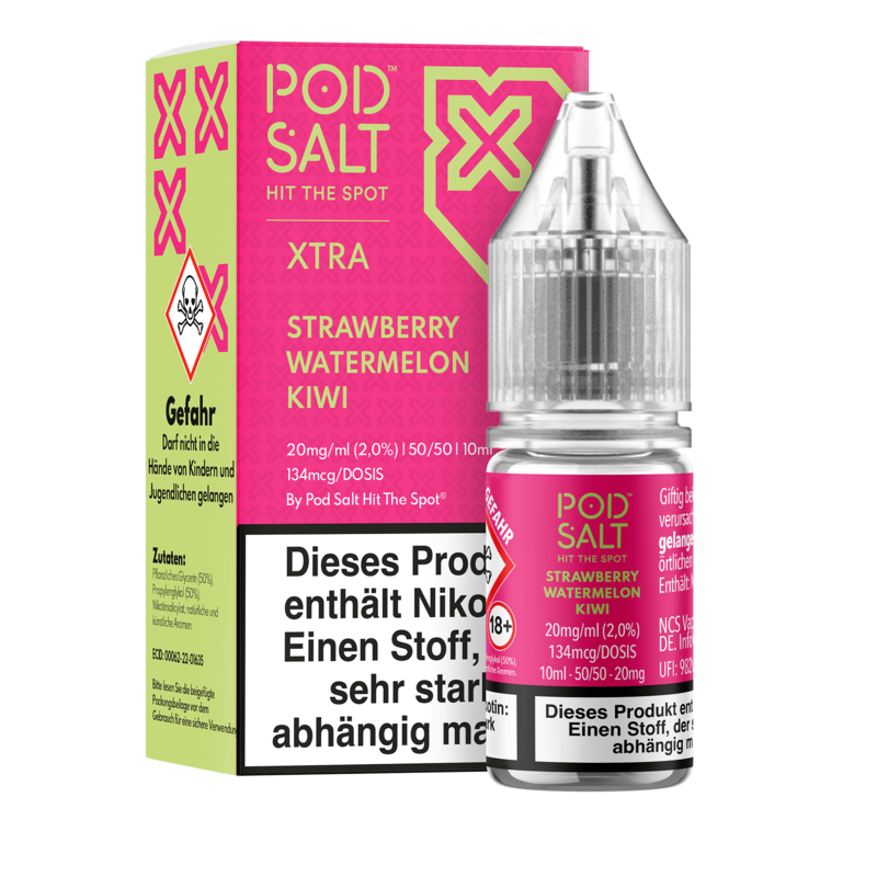 Pod Salt Xtra - Strawberry Watermelon Kiwi - 10 ml Nikotinsalz Liquid