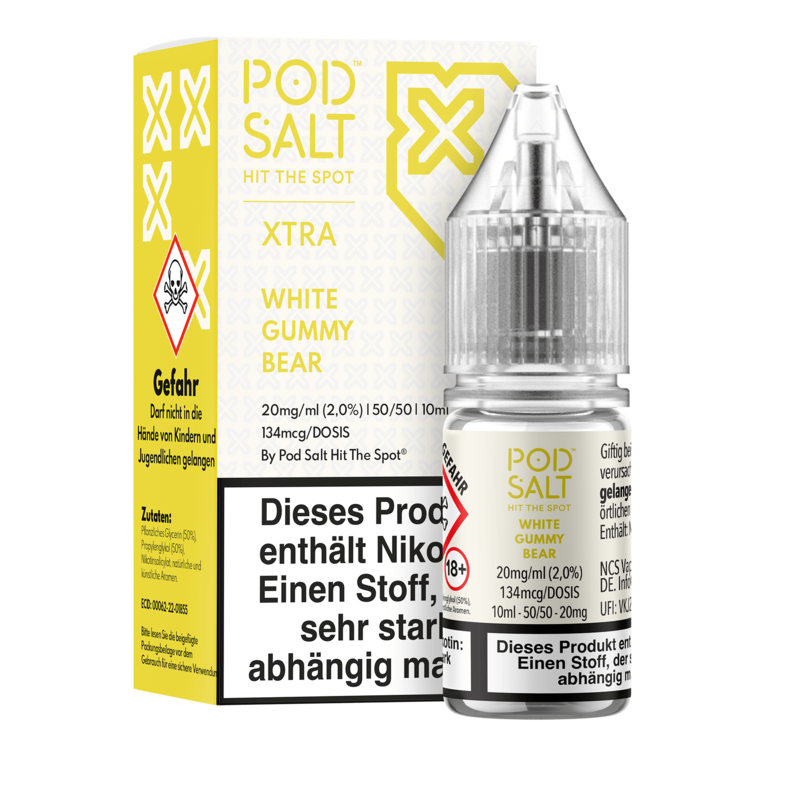 Pod Salt Xtra - White Gummy Bear - 10 ml Nikotinsalz Liquid