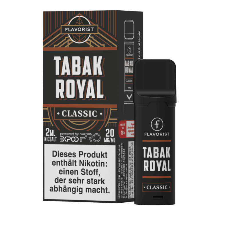 eXvape EXPOD Pro - Flavorist - Tabak Royal Classic Pod - 1er Pack