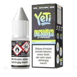 Yeti Overdosed - Sour Blue Razz - 10 ml Nikotinsalz Liquid